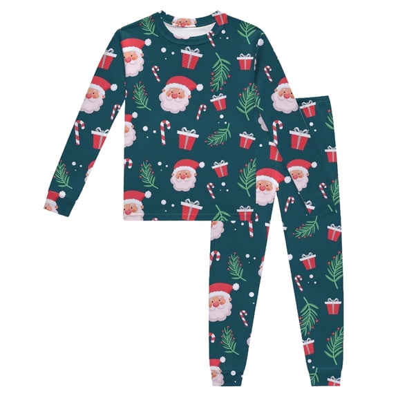 XIMIN Kid Boys Girls Christmas Outfit Funny Xmas Gift Santa Claus Print Long Sleeve Pullover Funny Tops Sweatshirts with Pants Christmas Clothes