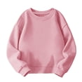 thumbnail image 1 of XIMIN Kid Boys Girls Cropped Solid Color Fleece Crewneck Lightweight Sweatshirts Cotton Long Sleeve Tops Fashion Casual Pullover Oversized Sweater, 1 of 4