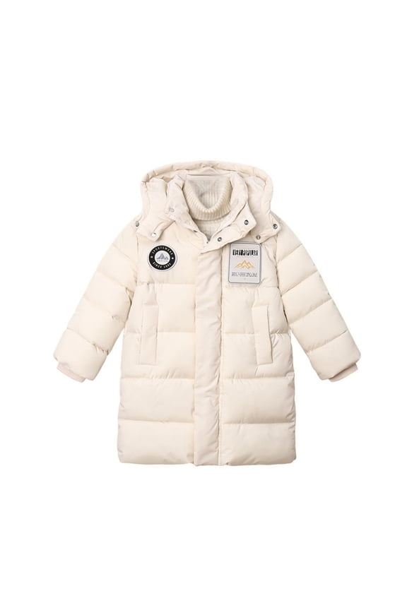 Kid Boys Girls Puffer Coats Zip up Hooded Down Jackets Kids Windproof Quilted Down Insulated Snow Ski Outwear Thick Winter Warm Outerwear Coats