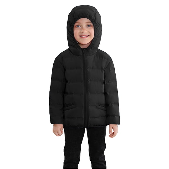 XIMIN Kid Boys Winter Coat Puffer Jacket Youth Hooded Quilt Water-Resistant Hooded Jackets Lightweight Down Jackets Warm Packable Outerwear Cute Clothes