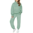 thumbnail image 1 of XIMIN Kid Girls 2 Piece Outfits Oversized Sweatsuit Set Track Suits Hoodie Sweatshirts and Wide Leg Airport Travel Sweatpants with Pockets Tracksuits, 1 of 3