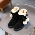 thumbnail image 1 of XIMIN Kid Girls Wool Snow Boots Zipper Thick Bottom Ankle Boots Non Slip Fashion Warm Comfortable Solid Color Autumn Winter Baby Tall Boots, 1 of 8