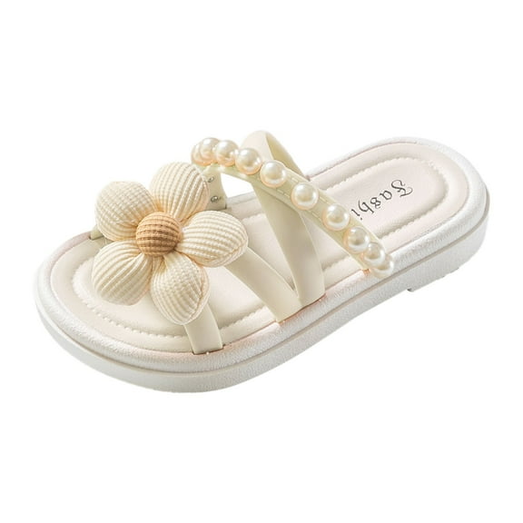 XIMIN Kids Beach Slippers Girl's Slippers Soft House Slippers Cozy Open Toe Home Shoes Comfy Summer Indoor Outdoor Slip on Breathable