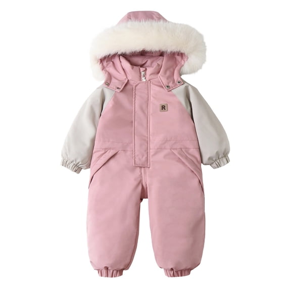 XIMIN Kids Boy Girl Ski Snow Suit Toddler Baby Boys Girls One Piece Snowsuits Warm Outdoor Overalls Waterproof Snowboard Suit Winter Coat Clothes