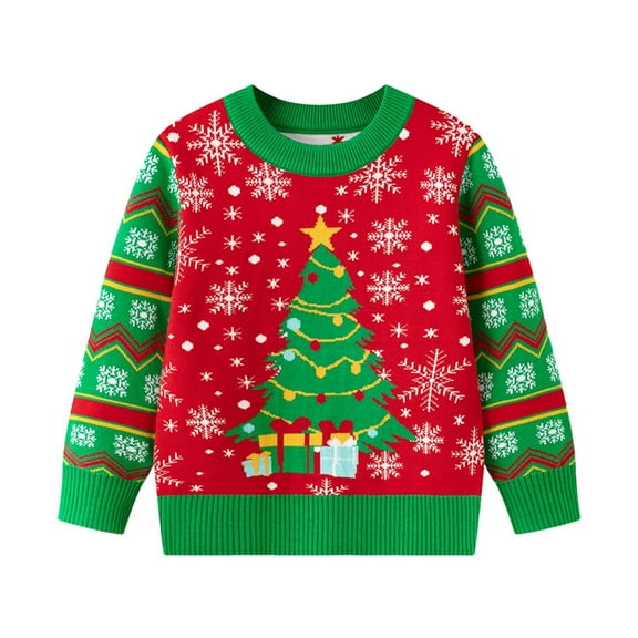XIMIN Kids Boy Girls Christmas Sweater Pullover Mock Neck Button Up Dinosaur Embroidery Xmas Tops Ugly Graphic Knit Warm Holiday Pullover Tops