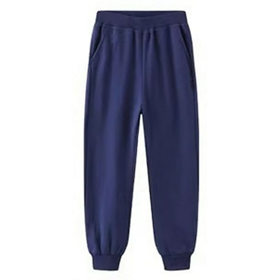 XIMIN Kids Boys Casual Active Jogger Pants Cotton Kids Lightweight Lounging Bottoms Elastic Waist Sweatpants with Pockets Solid Color Long Trousers Sport Pants