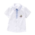 thumbnail image 1 of XIMIN Kids Boys Collared Short Sleeve Button Down Shirt Formal Dress Shirt School Uniform Casual Blouse Tops, 1 of 9