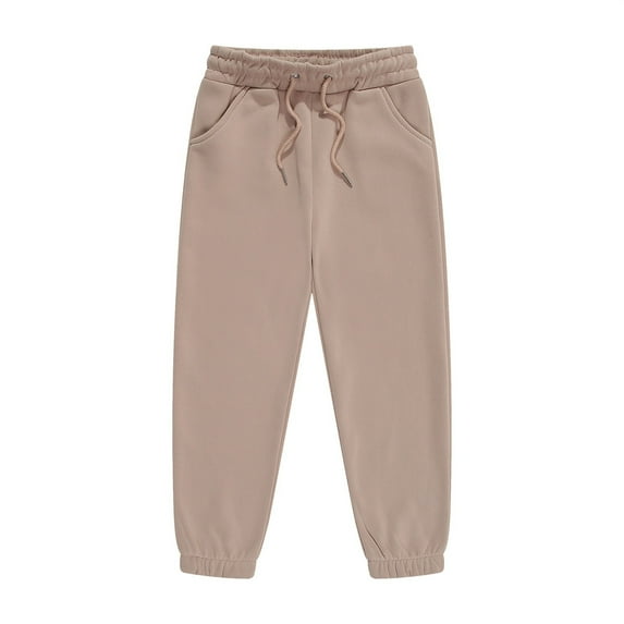 XIMIN Kids Boys Girls Cotton Fleece Sweatpants Solid Color Pants Drawstring Plain Jogger Pants Kids Athletic Elastic Waist Leggings Leisure Outdoor Active Pants