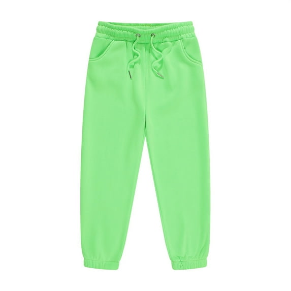 XIMIN Kids Boys Girls Cotton Fleece Sweatpants Solid Color Pants Drawstring Plain Jogger Pants Kids Athletic Elastic Waist Leggings Leisure Outdoor Active Pants