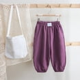 thumbnail image 1 of XIMIN Kids Boys Girls Jogger Sweatpants Soft Wide Leg Long Sport Pants Solid Color Elastic Waist Preppy Casual Pant Straight Leg Plus Size Trendy Pants (5-6 Years, Purple), 1 of 4