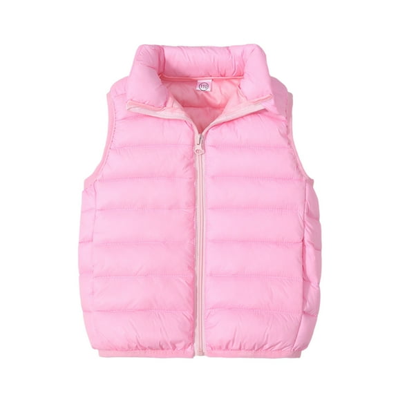 XIMIN Kids Boys Girls Puffer Down Vest Lightweight Sleeveless Coats Snow Waistcoat Stand Collar Zip Up Padded Jackets Winter Warm Quilted Outwear