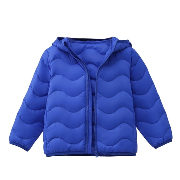 XIMIN Kids Boys Girls Soft Solid Color Loose Down Jacket Long Sleeve Snap Button Lightweight and Packable Jacket Fashion Winter Warm Outerwear