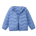 thumbnail image 1 of XIMIN Kids Boys Girls Soft Solid Color Loose Down Jacket Long Sleeve Snap Button Lightweight and Packable Jacket Fashion Winter Warm Outerwear, 1 of 3