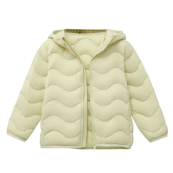 XIMIN Kids Boys Girls Soft Solid Color Loose Down Jacket Long Sleeve Snap Button Lightweight and Packable Jacket Fashion Winter Warm Outerwear