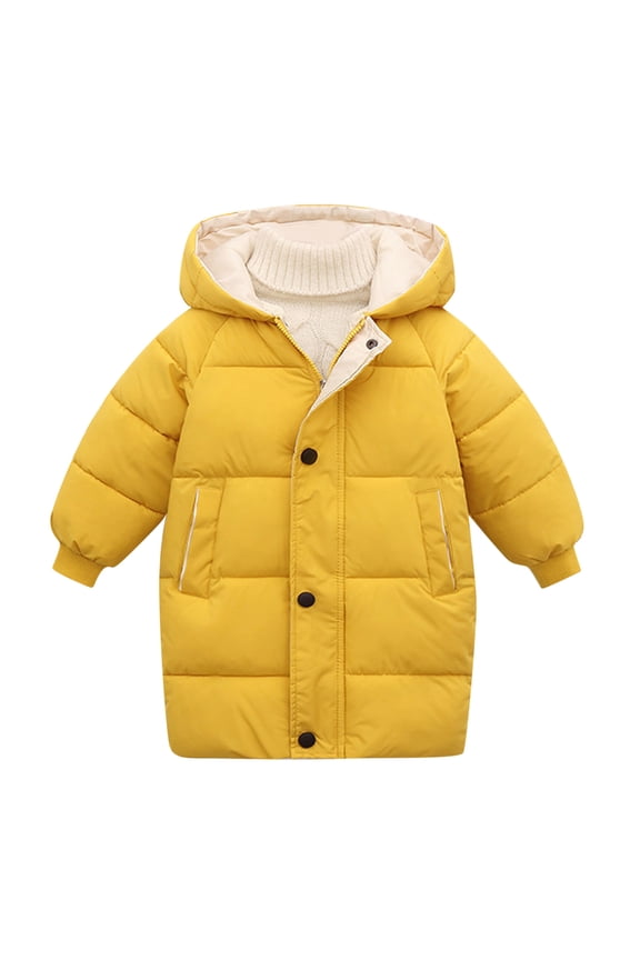 Kids Camo Hooded Puffer Long Jacket Windproof Warm Insulated Solid Quilted Water-Resistant Padded Down Coat with Pockets Toddler Winter Snow Outwear