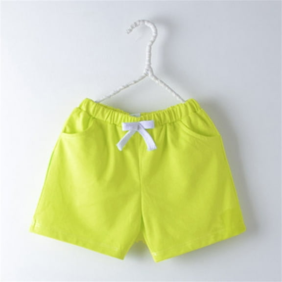 XIMIN Kids Candy Colored Colored Cotton Shorts Sports Pants Spring Summer Elastic Waist Comfortable Casual Student Kindergarten Boys and Girls Shorts (5-6 Years, A)