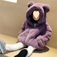 thumbnail image 1 of XIMIN Kids Girl's Zip Up Fuzzy Fleece Jacket with Hood Zip Up Cute Teddy Coat with Ultra Soft Bear Ears Hoodie Sweatshirt Warm Clothes Toddler Winter Coat, 1 of 3