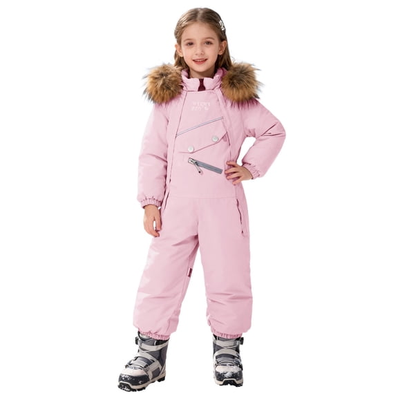 XIMIN Kids Girls Boys Snow Outfits One Piece Snowsuit Waterproof Windproof Snow Suits Winter Outdoor Snowsuit Overalls Snowboarding Ski Suits