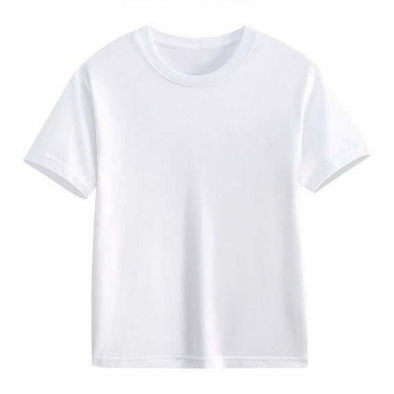 XIMIN Kids Girls Cotton Short Sleeve Plain Color Round Neck T Shirts Summer Crewneck Basic Tops Tees Loose Casual Shirts Comfy Athletic Tops Blouse Workout Top