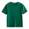thumbnail image 1 of XIMIN Kids Girls Cotton Short Sleeve Plain Color Round Neck T Shirts Summer Crewneck Basic Tops Tees Loose Casual Shirts Comfy Athletic Tops Blouse Workout Top, 1 of 6