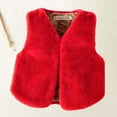 thumbnail image 1 of XIMIN Kids Girls Faux-Fur Vest Padded Open Front V-Neck Cardigan Sherpa Sleeveless Outwear Toddler Shaggy Outerwear Thick Fuzzy Waistcoat Winter Warm Fleece Jackets, 1 of 2