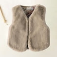thumbnail image 1 of XIMIN Kids Girls Faux-Fur Vest Padded Open Front V-Neck Cardigan Sherpa Sleeveless Outwear Toddler Shaggy Outerwear Thick Fuzzy Waistcoat Winter Warm Fleece Jackets, 1 of 2