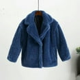 thumbnail image 1 of XIMIN Kids Girls Long Sherpa Faux Fur Jacket Fleece Lapel Long Sleeve Button Up Fuzzy Jackets Fluffy Button Outwear Soft Winter Warm Trendy Coat, 1 of 3