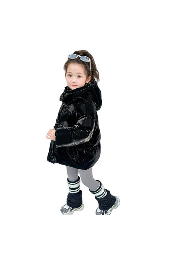 Kids Girls Puffer Jacket Winter Quilted Ruffle Lightweight Puffer Jacket Zip Up Coat Toddler Waterproof Cotton Puffy Thick Outdoor Down Winter Warm Outerwear