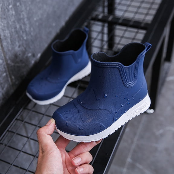 XIMIN Kids Girls Rain Boots Chelsea Ankle Booties Waterproof Non Slip Lightweight Workout Athletic Water Sneakers for Garden Work Fall Winter Footwear