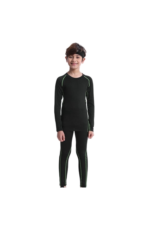 Kids Soft Fleece Lined Thermal Underwear Long Johns Boys Girls Solid Color Underwear for Skiing Base Layer Long Underwear Winter Set