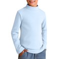 thumbnail image 1 of XIMIN Kids Solid Color Soft Cotton T-Shirt Thermal Sweater Turtleneck Long Sleeve Pullover Sweatshirts Tops Boys Girls Winter Plain Shirt Clothes, 1 of 7