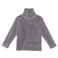 thumbnail image 1 of XIMIN Kids Stripes Tops Turtle Neck Stretch Loose Long Sleeve Shirt Girls Winter Mock Neck Striped Pullover T-Shirts Layer Tee Shirts Casual Soft Cotton Undershirt, 1 of 4