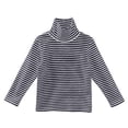 thumbnail image 1 of XIMIN Kids Stripes Tops Turtle Neck Stretch Loose Long Sleeve Shirt Girls Winter Mock Neck Striped Pullover T-Shirts Layer Tee Shirts Casual Soft Cotton Undershirt, 1 of 3