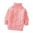 thumbnail image 1 of XIMIN Kids Teen Girls Sweaters Cable Knit Turtleneck High Collar Solid Color Sweater Cotton Chunky Pullover Long Sweater Fall Winter Thick Warm Tops, 1 of 2