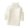 thumbnail image 1 of XIMIN Kids Teen Girls Sweaters Cable Knit Turtleneck High Collar Solid Color Sweater Cotton Chunky Pullover Long Sweater Fall Winter Thick Warm Tops, 1 of 2