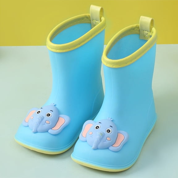 XIMIN Kids Toddler Rubber Rain Boots for Girls Boys Cartoon Dinosaur Patterns Waterproof Rain Shoes for Garden Boot with Easy On Newborn Shoes