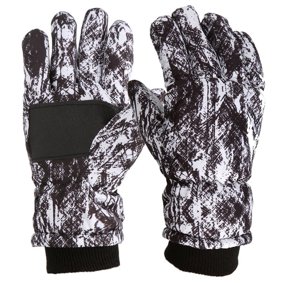 XIMIN Kids Waterproof Camouflage Printed Gloves Kids Winter Snowboarding Skating Snow Gloves Boys Girls Windproof Winter Warm Ski Gloves for Cold Weather