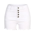 thumbnail image 1 of XIMIN Ladies Breathable&nbsp;Shorts Women's Spring/Summer Solid Color High Belt Button Tassel Feet Denim Button Shorts with Pockets Slim Fit Shorts, 1 of 4
