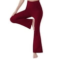 thumbnail image 1 of XIMIN Ladies Solid Color Pants Womens High Waist Pant Soft Sport Yoga Leggings Workout Running Trousers Casual Wide Leg Pants Stretchy Boho Pants(Red,L), 1 of 5