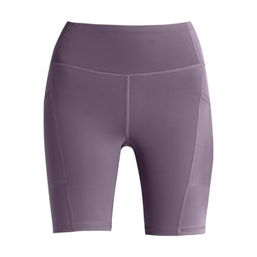 XIMIN Lady Soccer Shorts Yoga Shorts for Women with Pockets High Waisted Long Board Shorts Yoga Workout Running Spandex Shorts