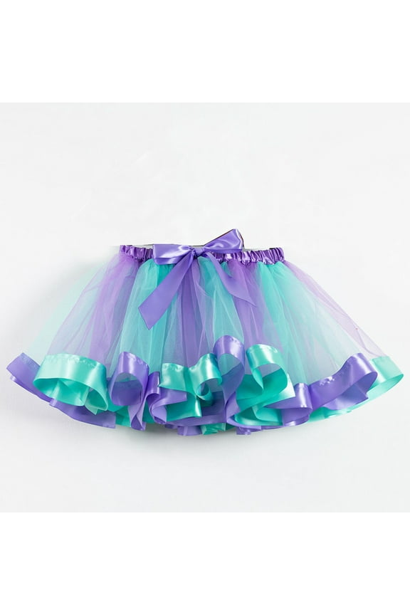 Layered Ballet Tulle Rainbow Mermaid Tutu Skirt for Little Girls Dress Up Girls Tulle Skirts with Lining A-line Mesh Costume Birthday Party Skirt (3-4 Years, Mint Green)