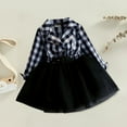 thumbnail image 1 of XIMIN Little Girl Dresses Black and White Plaid Buffalo Tutu Dress Tutu Skirt Long Sleeved Outfit Girls Ballet Party Princess Formal Outfit Baby Clothes, 1 of 8