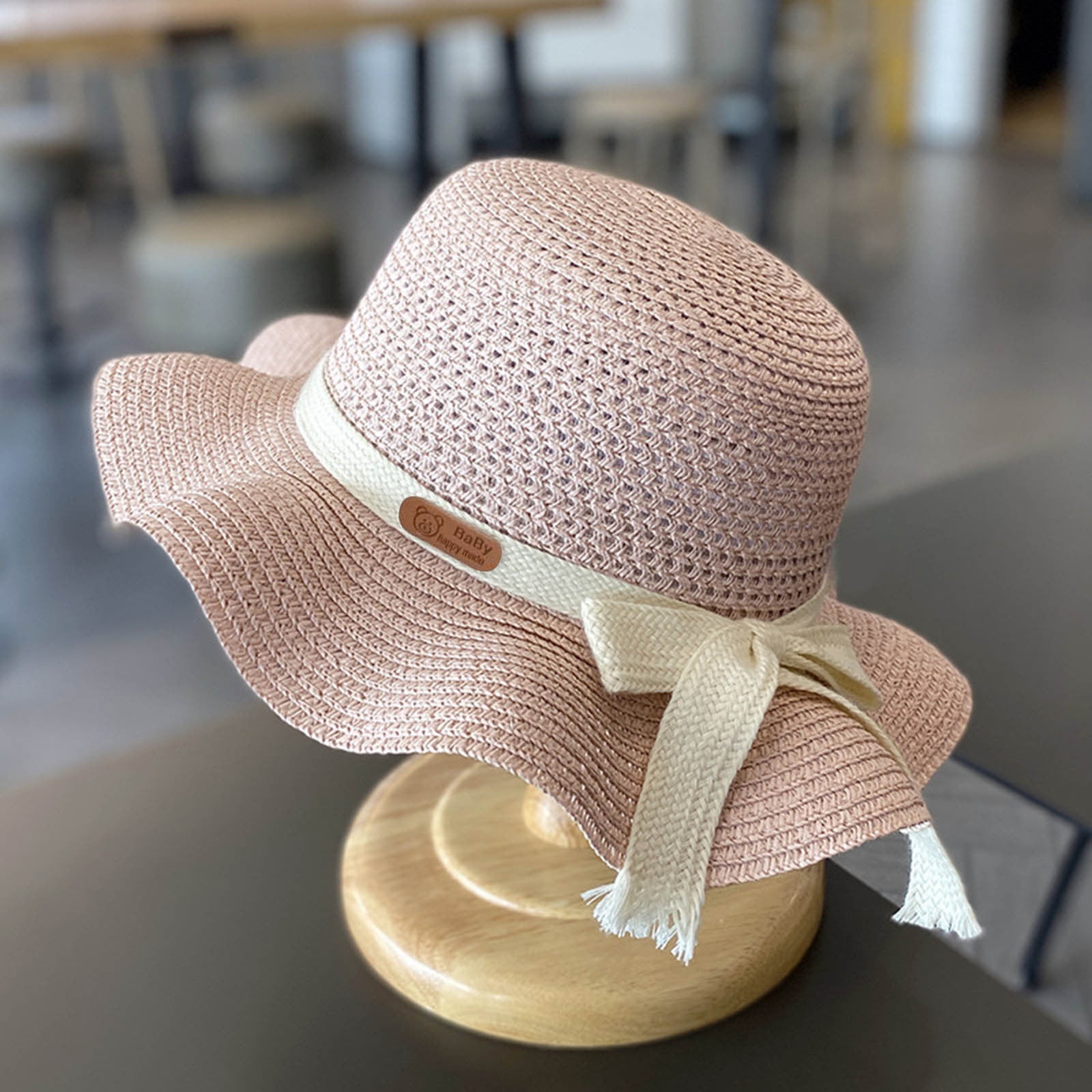 Muryobao Cappello pieghevole da donna a tesa larga Panama con cappello Fedora estivo da spiaggia UPF50+, Beige, Taglia unica