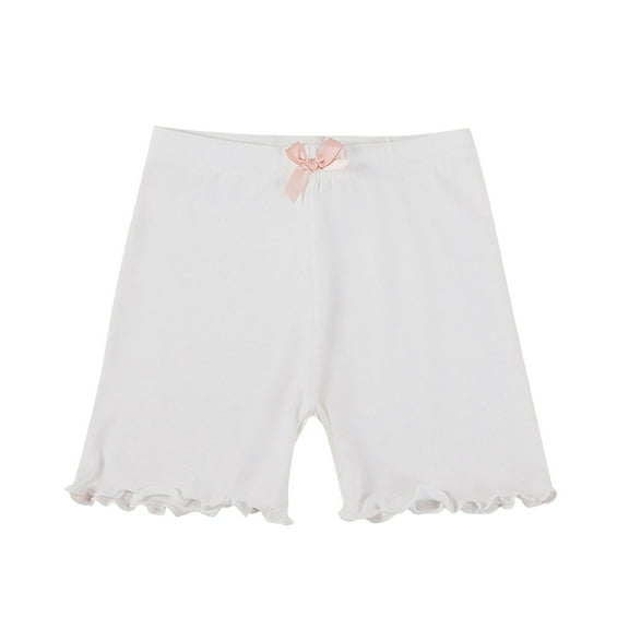 XIMIN Little Shorts Girls Gymnastics Summer Girls' Pants Slip Proof Children's Leggings Three Quarter Pants Butterfly Wooden Ear Side Baby Shorts