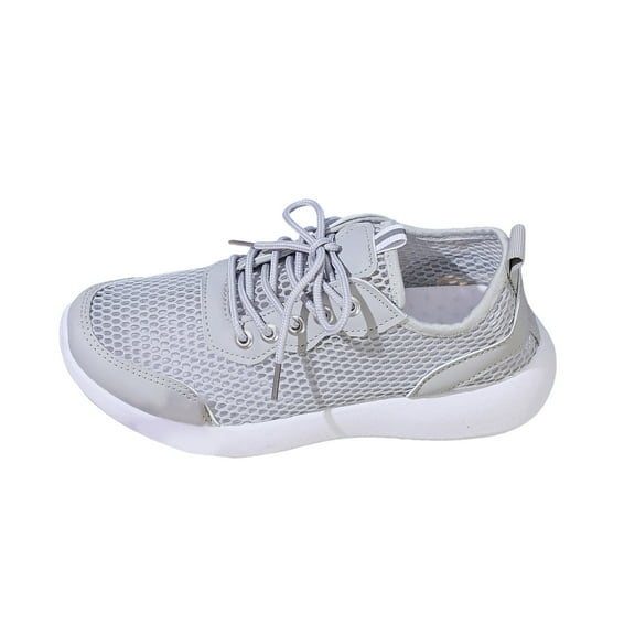 XIMIN Men Mesh Hollow Sneaker Casual Lightweight Loafers Slip-on Comfortable Breathable Casual Outdoor Summer Driving Running Stylish Classic Shoes (7.5, Gray)