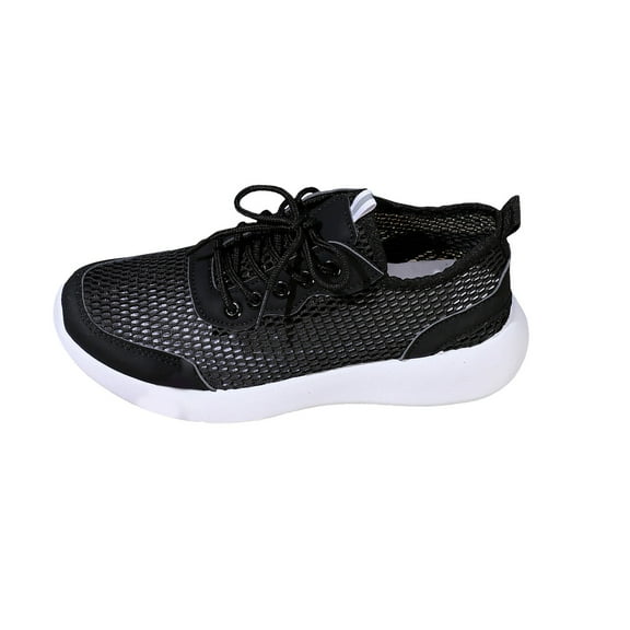 XIMIN Men Mesh Hollow Sneaker Casual Lightweight Loafers Slip-on Comfortable Breathable Casual Outdoor Summer Driving Running Stylish Classic Shoes (7.5, Black)