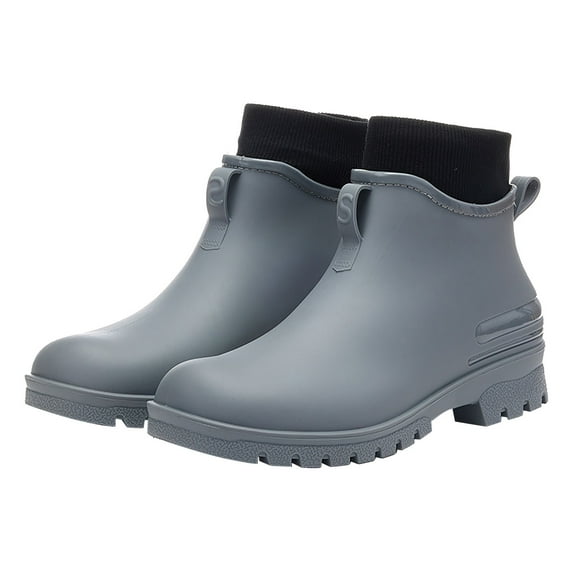 XIMIN Men Women Boots Slip Water On Outdoor Rain Slip Casual Shoes Short On Boots Water Ankle Outdoor Fashion Men's Casual Shoes Padded Warm Rain Shoes