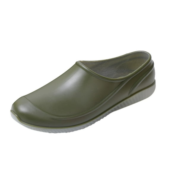 XIMIN Men's Ankle Rain Boots Water Proof PVC Short Garden Boots Mens Couples Fashion Rain Boots Water Proof Shoes Kitchen Classic Work Boots Overfoot Rain Boots