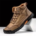 thumbnail image 1 of XIMIN Men's Comfortable Casual Leather Handmade Leather Boots – Waterproof Spacious Toe Box Non-Slip Arch Support Loafers Outdoor Leather Shoes, 1 of 4
