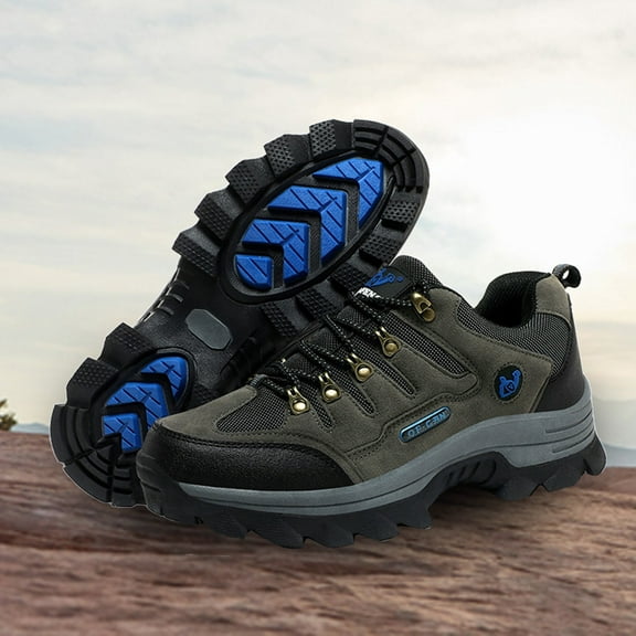 XIMIN Men's High Top Snow Boots Lightweight Breathable Orthopedic Hiking Shoes Comfortable Trekking Work Outdoor Shoes for All Season (6.5, Blue)